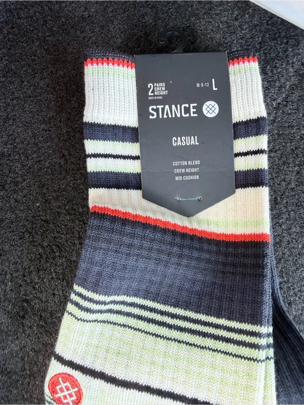 Stance men's ' Navy & Cream Stripe Casual Socks